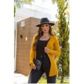 Cardigan Canelado - Mostarda