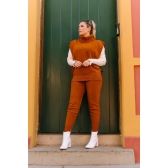 colete abertura lateral - Cognac