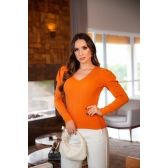 BLUSA  MANGA LONGA PUFF - LARANJA